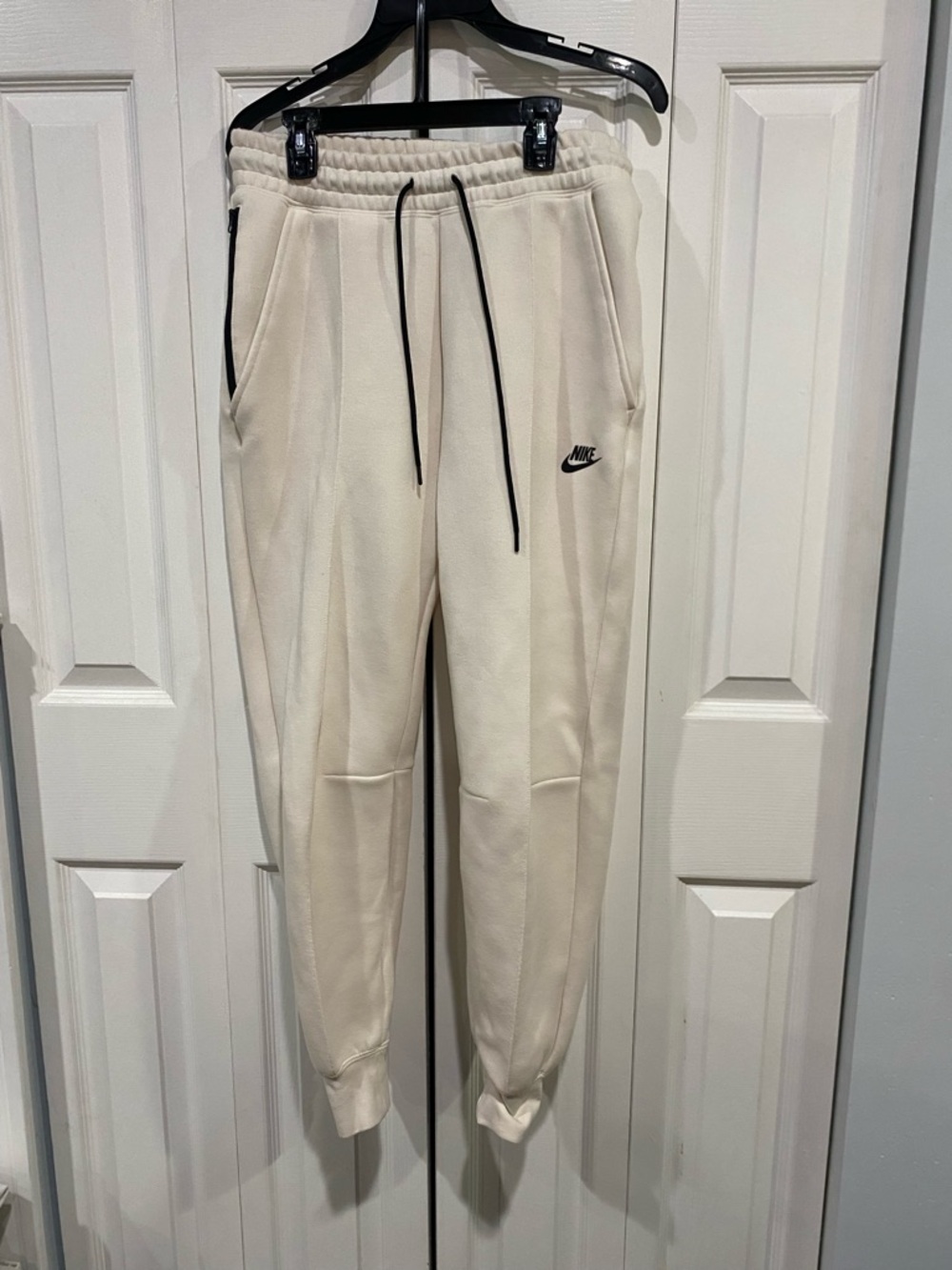 Nike Cream Joggers with Black Drawcord and Logo